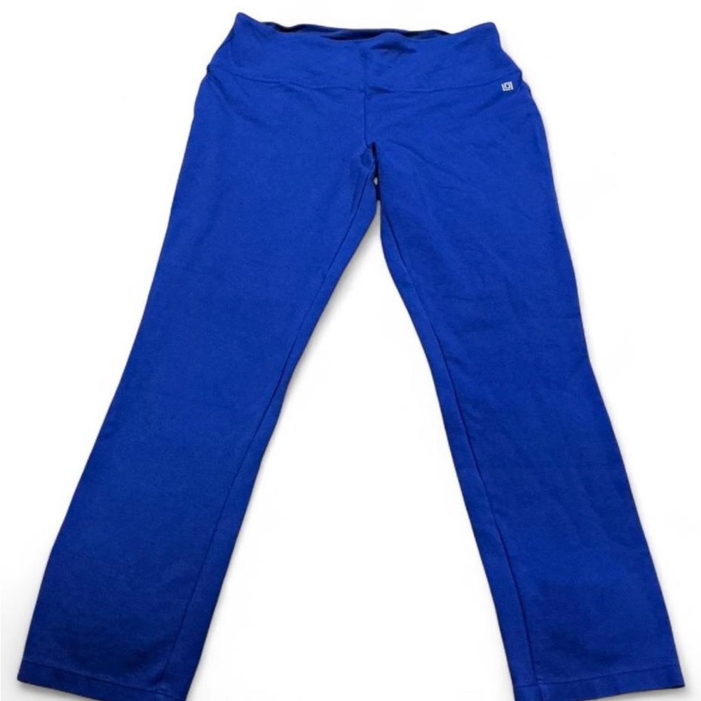 Liz Claiborne Bright Blue women’s full length Leggings back pocket Sz Large